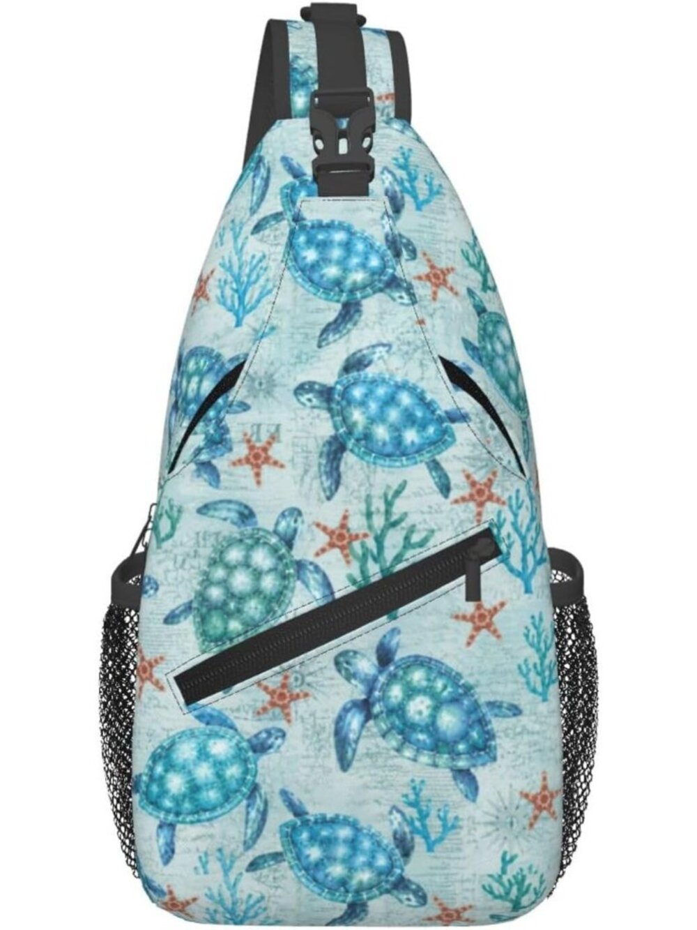 Unisex Sea Turtle Halloween Travel Hiking Sling Backpack Crossbody Casual Bag